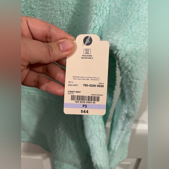 St. Johns Bay Women’s Sherpa Teddy Bear Pullover Top Mock Neck Small (P) Green - Picture 6 of 8